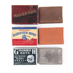 (3) Vintage Straight Razor Hones