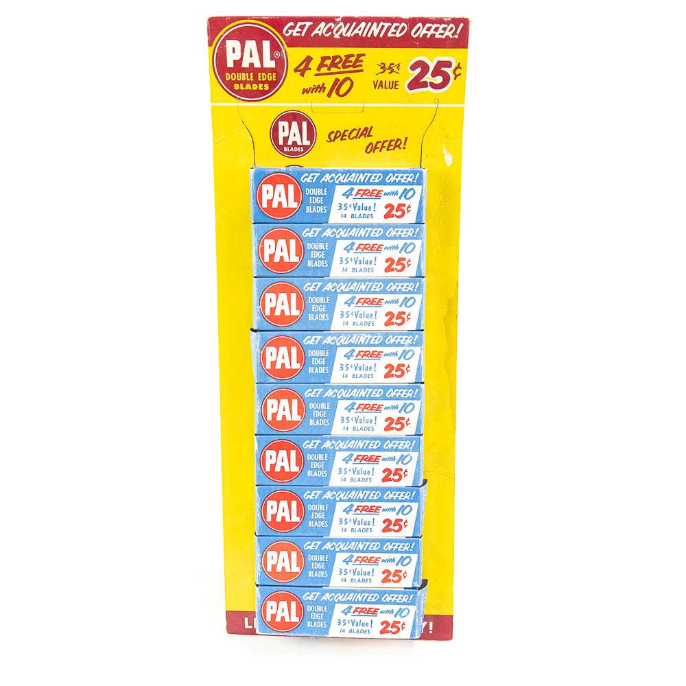 PAL 25c Double Edge Blades Standing Store Display (1 of 8)