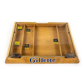 Vintage Wooden Gillette Razor Store Display