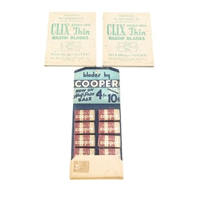 (3) Clix, Cooper Double Edge Blade Store Displays