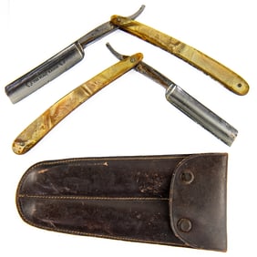 Walker & Hall The Flag Razor Set w/ Leather Case