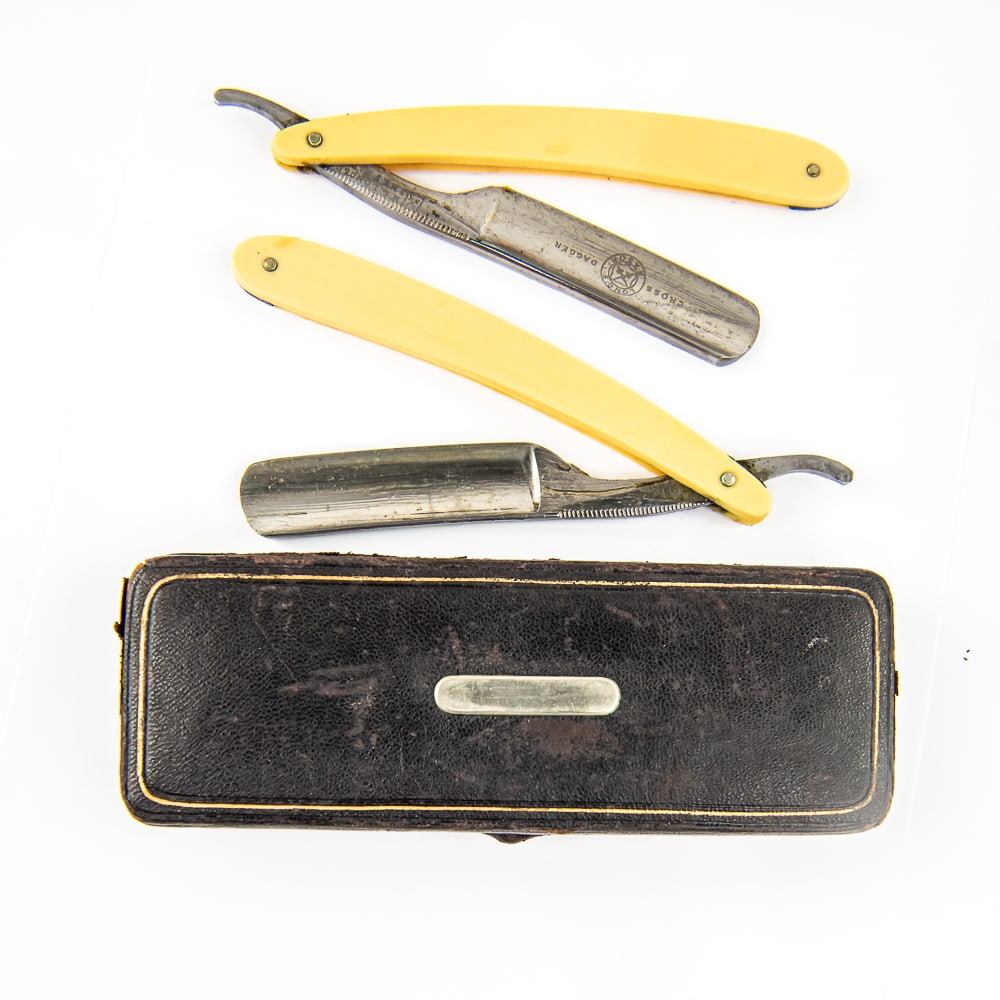 H. G. Long & Co Cross Dagger Razor Set w/ Hrd Case (1 of 10)