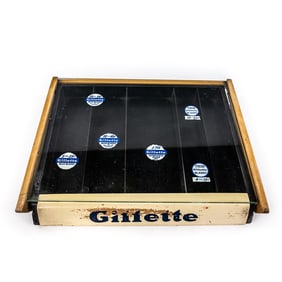 Vintage Wooden Gillette Razor Store Display