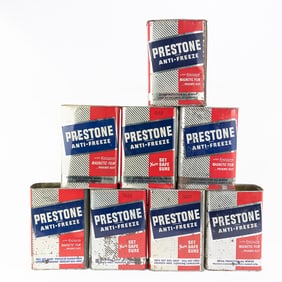 (8) Vintage Prestone Anti Freeze Cans