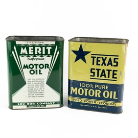 Merit High Grade & Texas State 10.5" Motor Oil Can