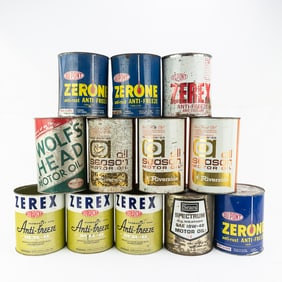 Collection of (12) Assorted Vintage Motor Oil Cans