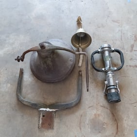 Fire Hose Nozzle and 2 Bells