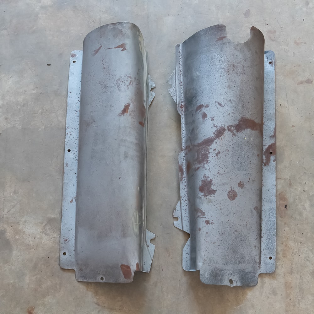 ,1928 Ford Model A Engine Pans: Original, used pair in good condition.