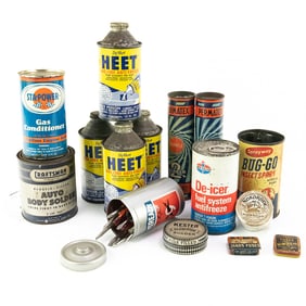 Collection of (14) Vintage Automotive Product Cans