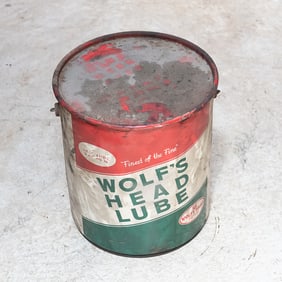 35 LB Full Can of Vintage Wolf's Head Lube
