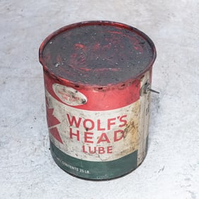 35 LB Full Can of Vintage Wolf's Head Lube