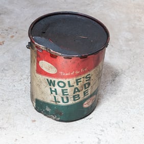 35 LB Full Can of Vintage Wolf's Head Lube