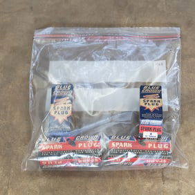 Set of 4 New Blue Crown Spark Plugs