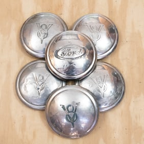 6 1934 Ford V8 Hub Caps