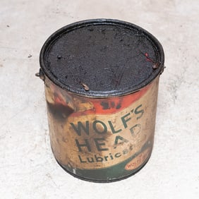 25 LB Full Can of Vintage Wolf's Head Lube