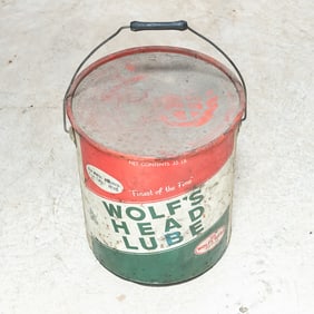 35 LB Full Can of Vintage Wolf's Head Lube