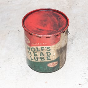 35 LB Full Can of Vintage Wolf's Head Lube