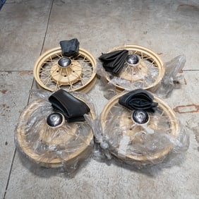 Four 1930-31 Ford Model A 19" Wire Rims & Caps