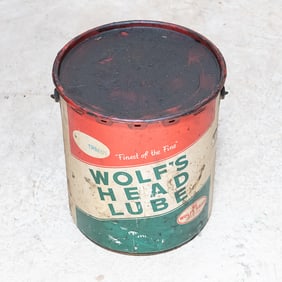 35 LB Full Can of Vintage Wolf's Head Lube