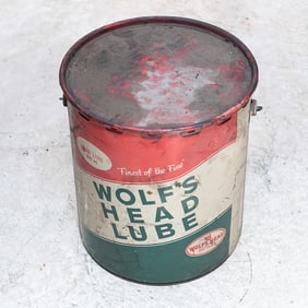 35 LB Full Can of Vintage Wolf's Head Lube
