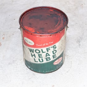 35 LB Full Can of Vintage Wolf's Head Lube