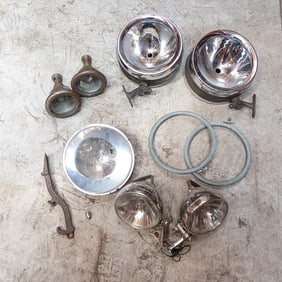 Assorted Chrome Headlights and Spotlights
