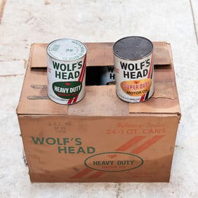 Wolf's Head 40w Oil in Vintage Cans