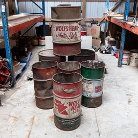 Oil Drum Garbage Can Lot