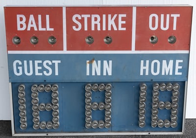 All American Baseball Score Board w/Lights