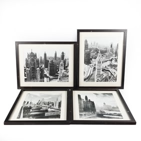 (4) B&W Framed 1930s Chicago