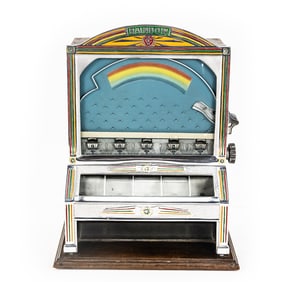 1930s Jennings Rainbow Penny Flip Slot Machine