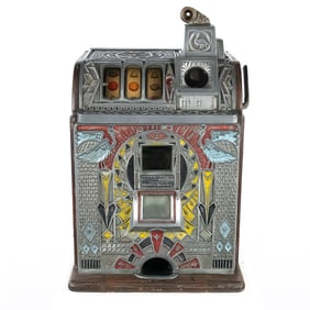 RARE 1930s 5c Jennings Peacock Slot Machine