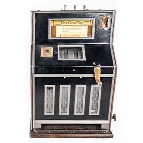 German Domino 5 Cent Slot Machine with Mint Vendor