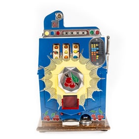 1930s Mills Bursting Cherry 5C Nickel Slot Machine