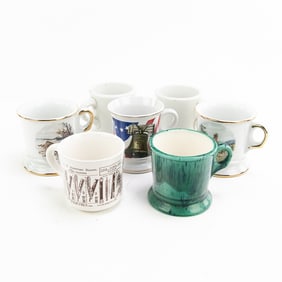 Collection of (7) Barber Shop Shaving Mugs