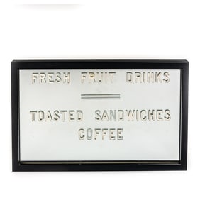 Vtg. Etched Fresh Fruit Drink Advertising Mirror