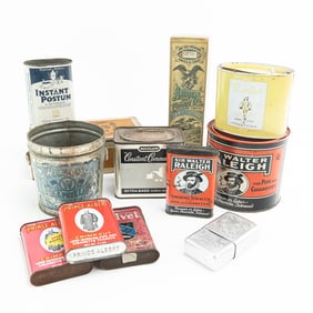 Assorted Vintage Advertising Tins & Boxes