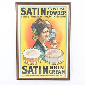 Satin Skin Powder Antique Framed Ad