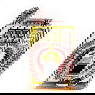 1930s Mills War Eagle 10C Dime Slot Machine: Due to the size/weight/fragility of this item, it will require a pick up or customer-arranged 3rd-party shipping. We will connect you with reputable transport companies after the auction. 1930s Mills