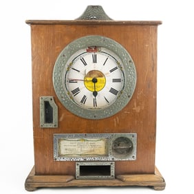 Vintage Bryan's Clock Coin Operated Slot Machine