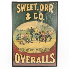 60" Sweet Orr & Co Overalls Advertising Sign