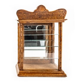 RARE Adams Pepsin Wood and Glass Display Cabinet