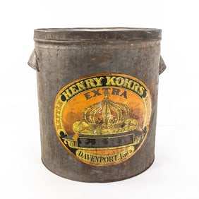 Henry Kohrs Lard Extra Advertising Tin Can
