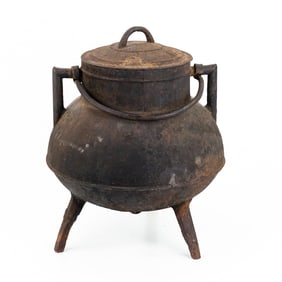 Antique Cast Iron Three Legged 15" Cauldron