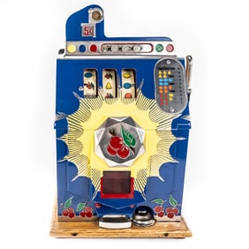 1930s Mills Bursting Cherry 5C Nickel Slot Machine