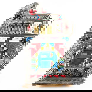 Mills 5 Cent Silent Jackpot Front Mint Vendor Slot: Due to the size/weight/fragility of this item, it will require a pick up or customer-arranged 3rd-party shipping. We will connect you with reputable transport companies after the auction. Very eye cat