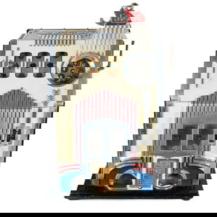 1930s 5 Cent Pace The Kitty Slot Machine: Due to the size/weight/fragility of this item, it will require a pick up or customer-arranged 3rd-party shipping. We will connect you with reputable transport companies after the auction. 1930s Pace "