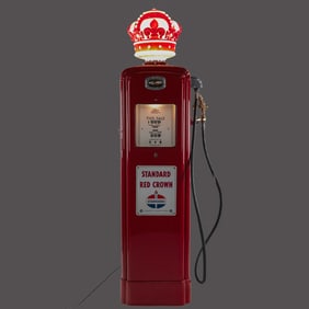 Restored Gilbarco Standard White Crown Gas Pump