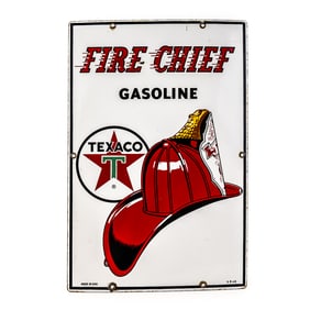 1963 Texaco Fire Chief Porcelain Pump Plate