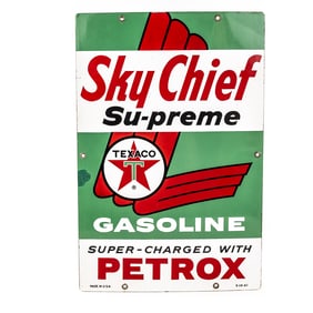 1961 Porcelain Texaco Sky Chief Pump Plate
